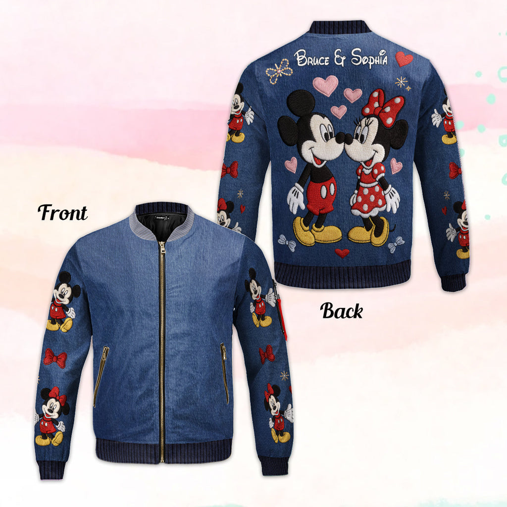 Personalized Mickey Mouse Bomber Jacket Custom Names Gift Bomber Jacket GradoCreations