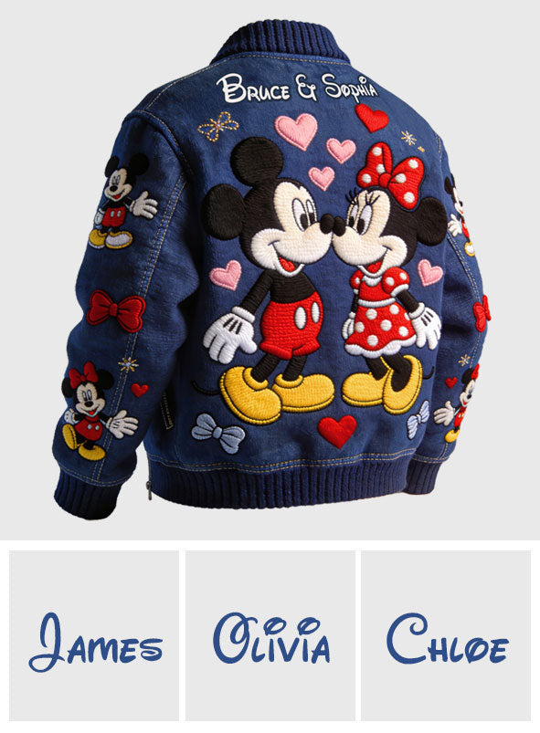 Personalized Mickey Mouse Bomber Jacket Custom Names Gift Bomber Jacket GradoCreations