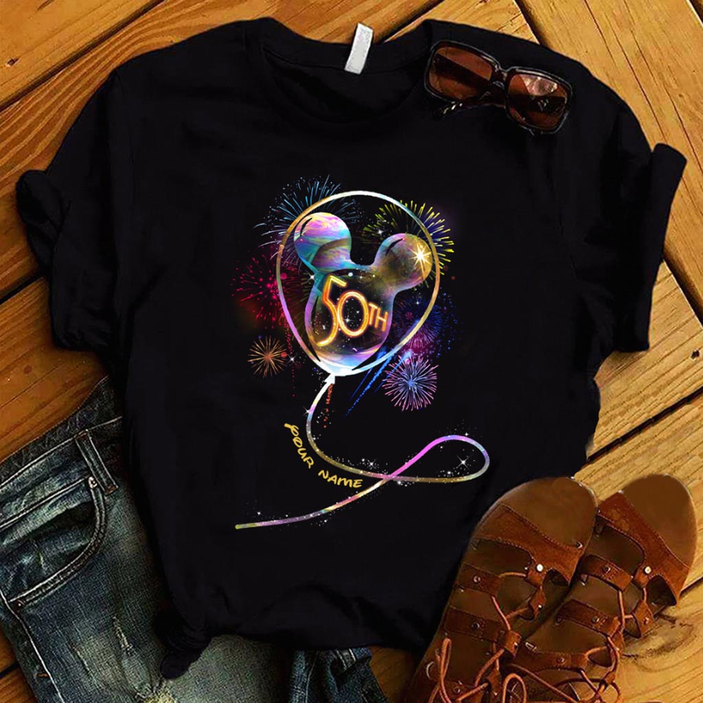 Personalized 50th Birthday Mouse Ear Balloon T-shirt & Hoodie T-shirt & Hoodie GradoCreations