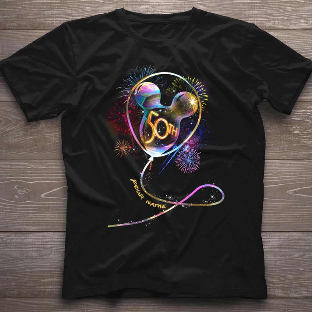 Personalized 50th Birthday Mouse Ear Balloon T-shirt & Hoodie T-shirt & Hoodie GradoCreations