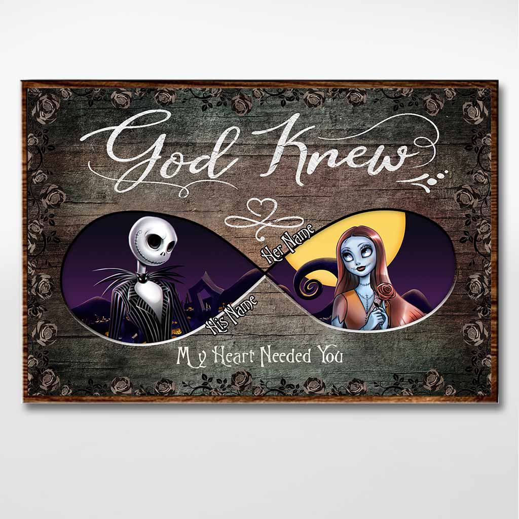 Personalized Nightmare Before Christmas Poster Gift for Couples Canvas and Poster GradoCreations