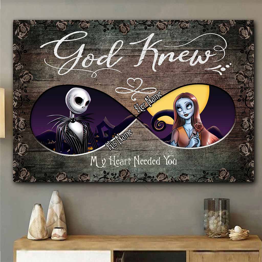 Personalized Nightmare Before Christmas Poster Gift for Couples Canvas and Poster GradoCreations