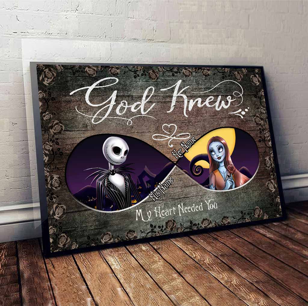 Personalized Nightmare Before Christmas Poster Gift for Couples Canvas and Poster GradoCreations