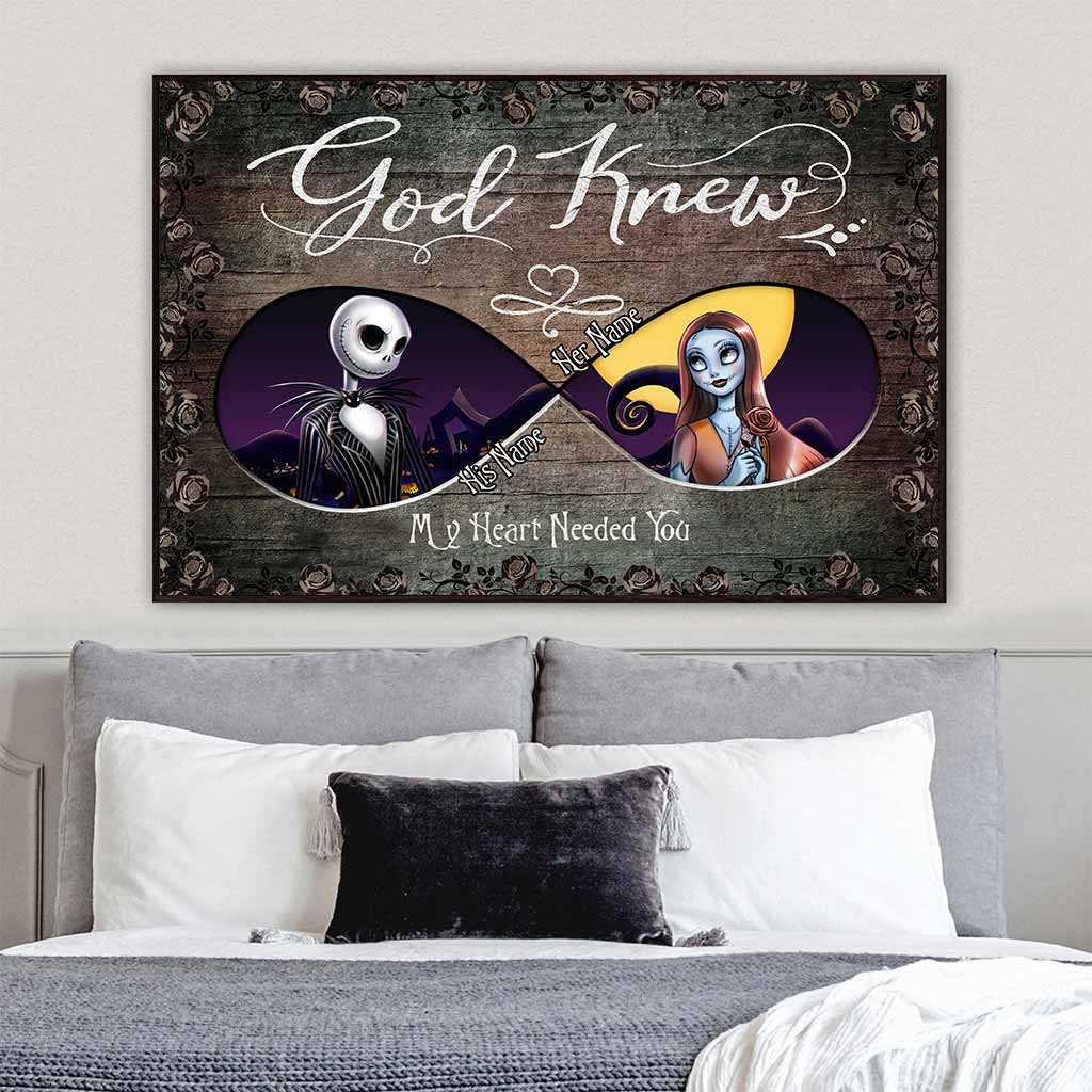 Personalized Nightmare Before Christmas Poster Gift for Couples Canvas and Poster GradoCreations