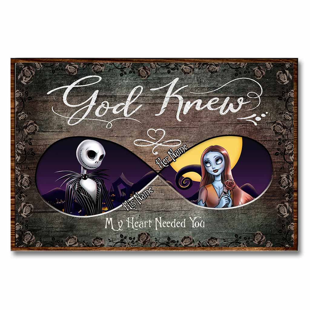 Personalized Nightmare Before Christmas Poster Gift for Couples Canvas and Poster GradoCreations