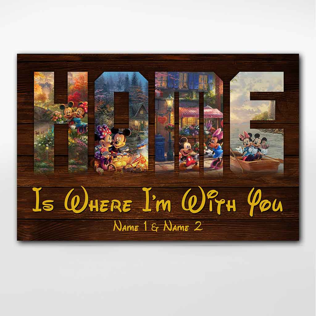 Personalized Couple Mouse Poster Home Is Where I'm With You Canvas and Poster GradoCreations