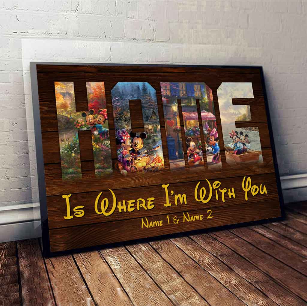 Personalized Couple Mouse Poster Home Is Where I'm With You Canvas and Poster GradoCreations