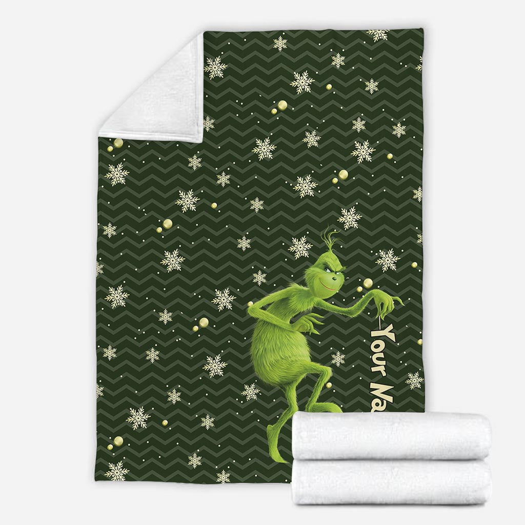 Personalized Grinch Blanket Custom Name Christmas Gift Blanket GradoCreations
