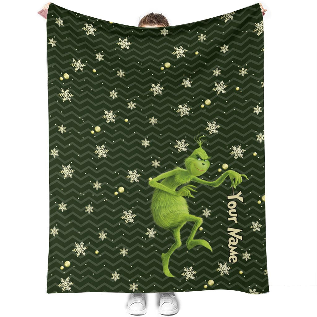 Personalized Grinch Blanket Custom Name Christmas Gift Blanket GradoCreations