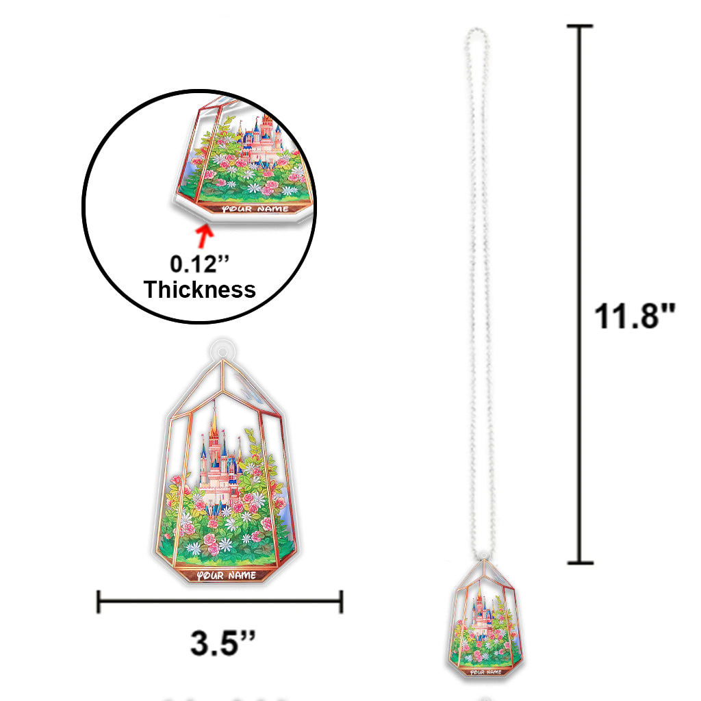 Personalized Magical Castle Car Ornament Custom Name Gift Car Ornament GradoCreations