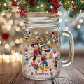 Personalized Christmas Mouse Mason Jar Cup Custom Name Gift Mason Jar Cup GradoCreations