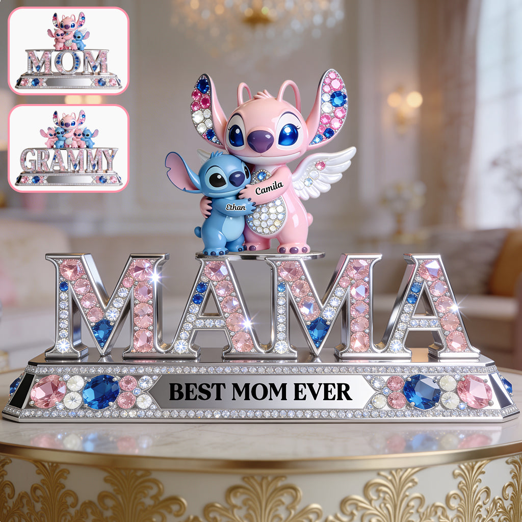 Personalized Ohana Acrylic Plaque Best Mom Ever Gift for Mom Custom Shaped Acrylic Plaque GradoCreations