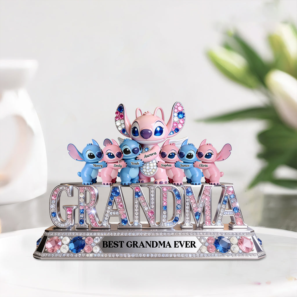 Personalized Ohana Acrylic Plaque Best Mom Ever Gift for Mom Custom Shaped Acrylic Plaque GradoCreations