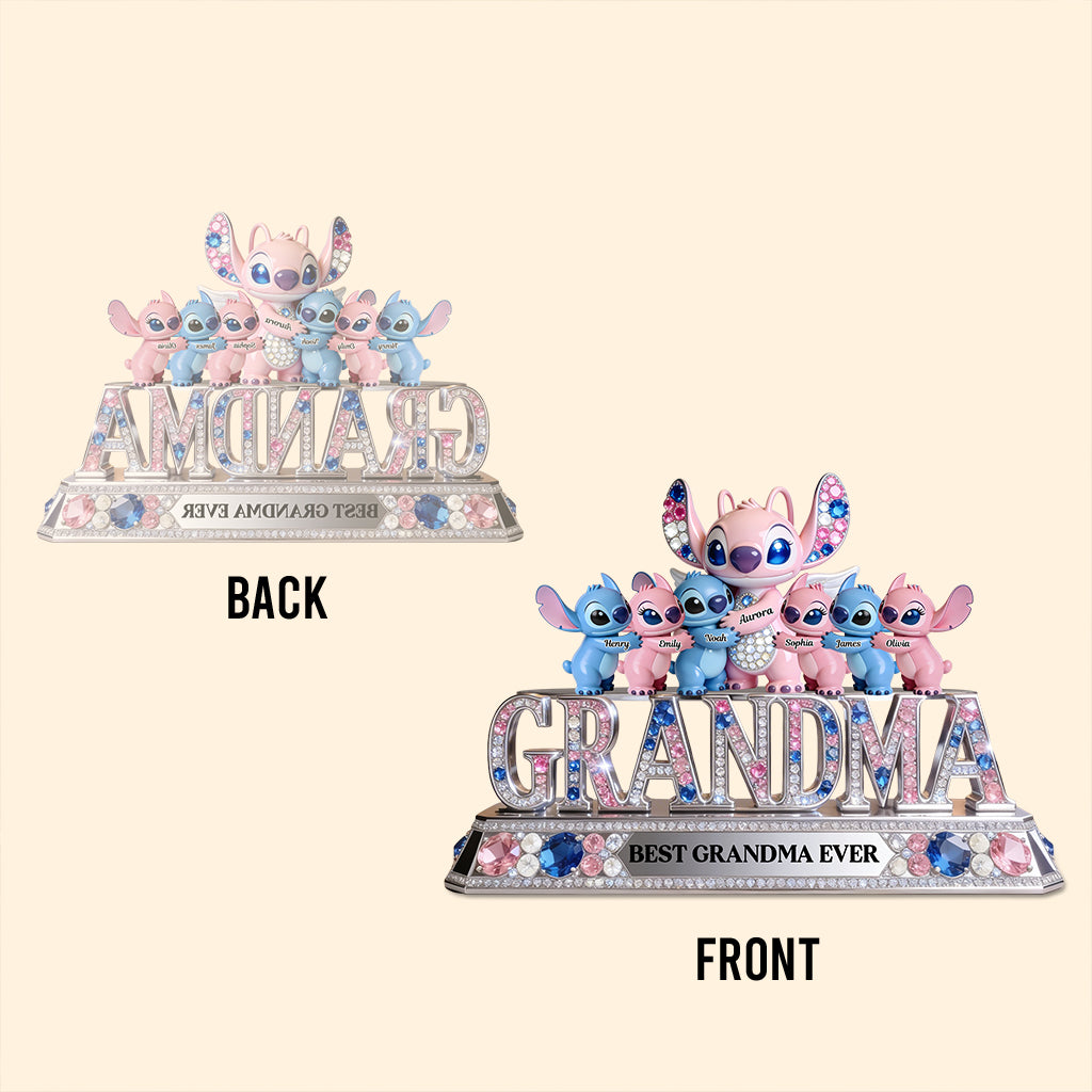Personalized Ohana Acrylic Plaque Best Mom Ever Gift for Mom Custom Shaped Acrylic Plaque GradoCreations