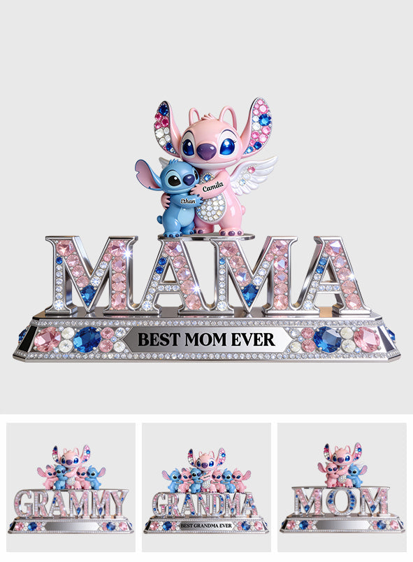 Personalized Ohana Acrylic Plaque Best Mom Ever Gift for Mom Custom Shaped Acrylic Plaque GradoCreations