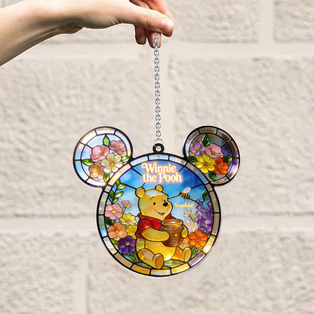 Personalized Winnie the Pooh Sun Catcher Ornament Gift for Kids Window Hanging Suncatcher Ornament GradoCreations