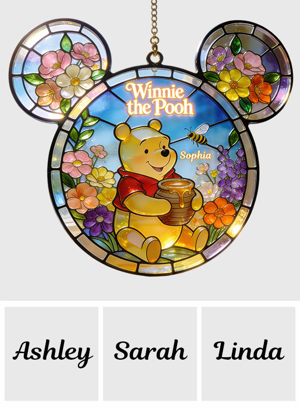 Personalized Winnie the Pooh Sun Catcher Ornament Gift for Kids Window Hanging Suncatcher Ornament GradoCreations