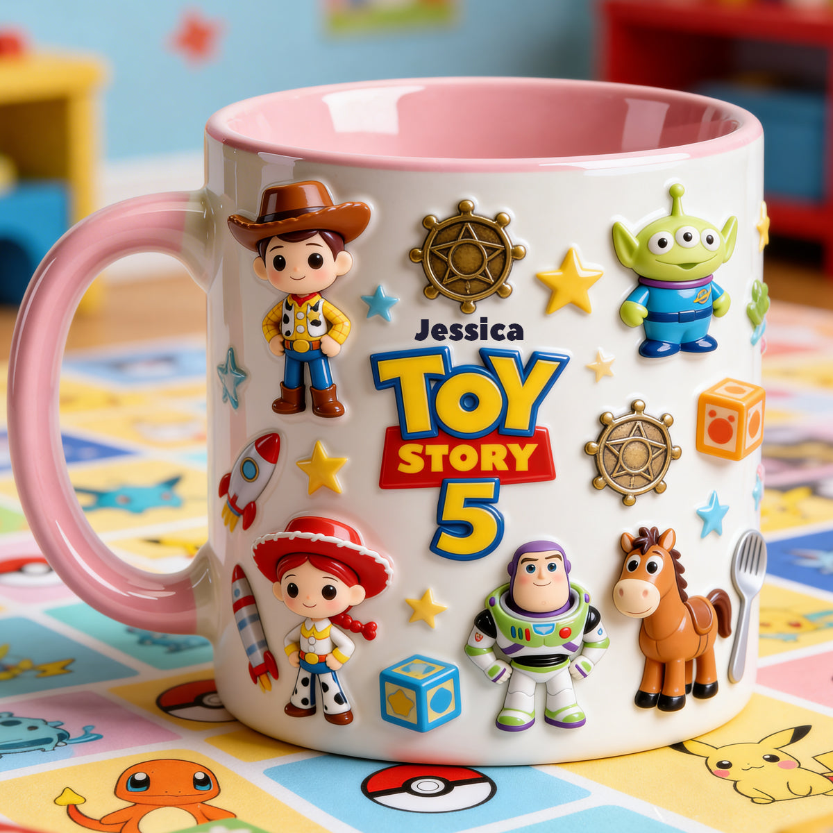 Personalized Toy Story Kids Mug Custom Name Accent Gift Accent Mug GradoCreations