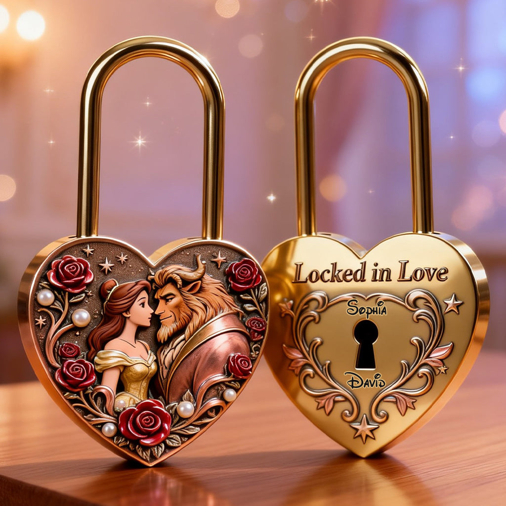 Personalized Heart Padlock Custom Name Keepsake Gift for Couples Heart Padlock GradoCreations