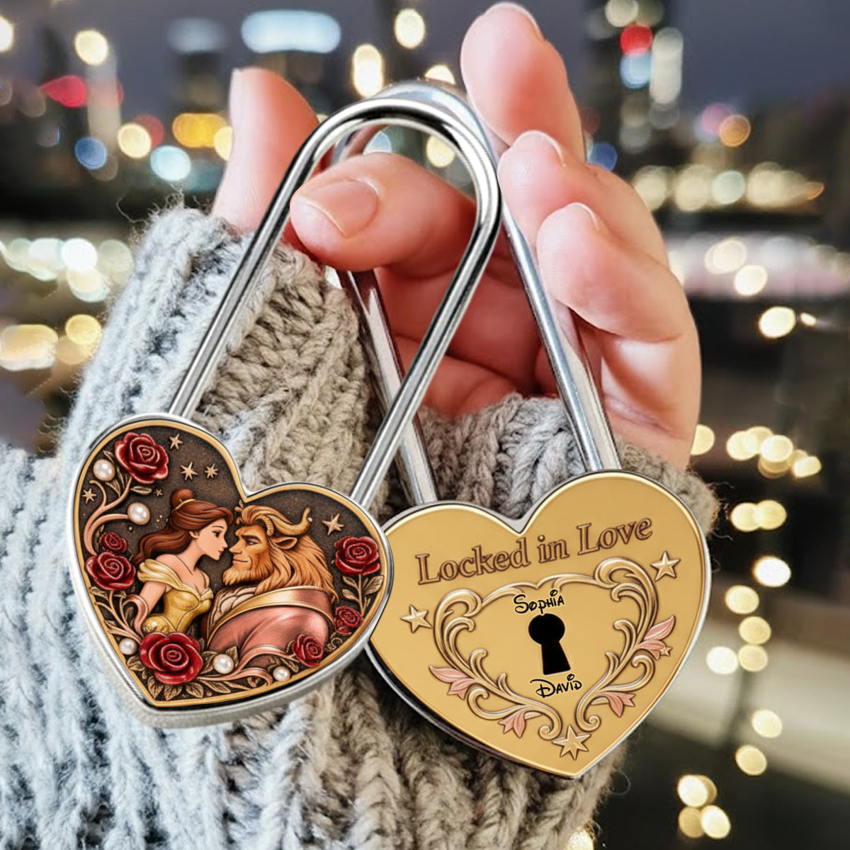 Personalized Heart Padlock Custom Name Keepsake Gift for Couples Heart Padlock GradoCreations