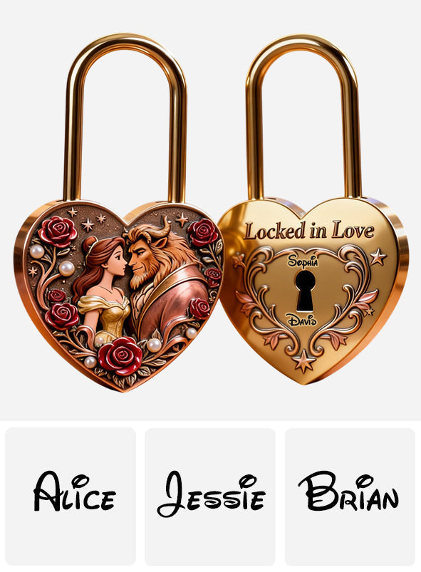 Personalized Heart Padlock Custom Name Keepsake Gift for Couples Heart Padlock GradoCreations