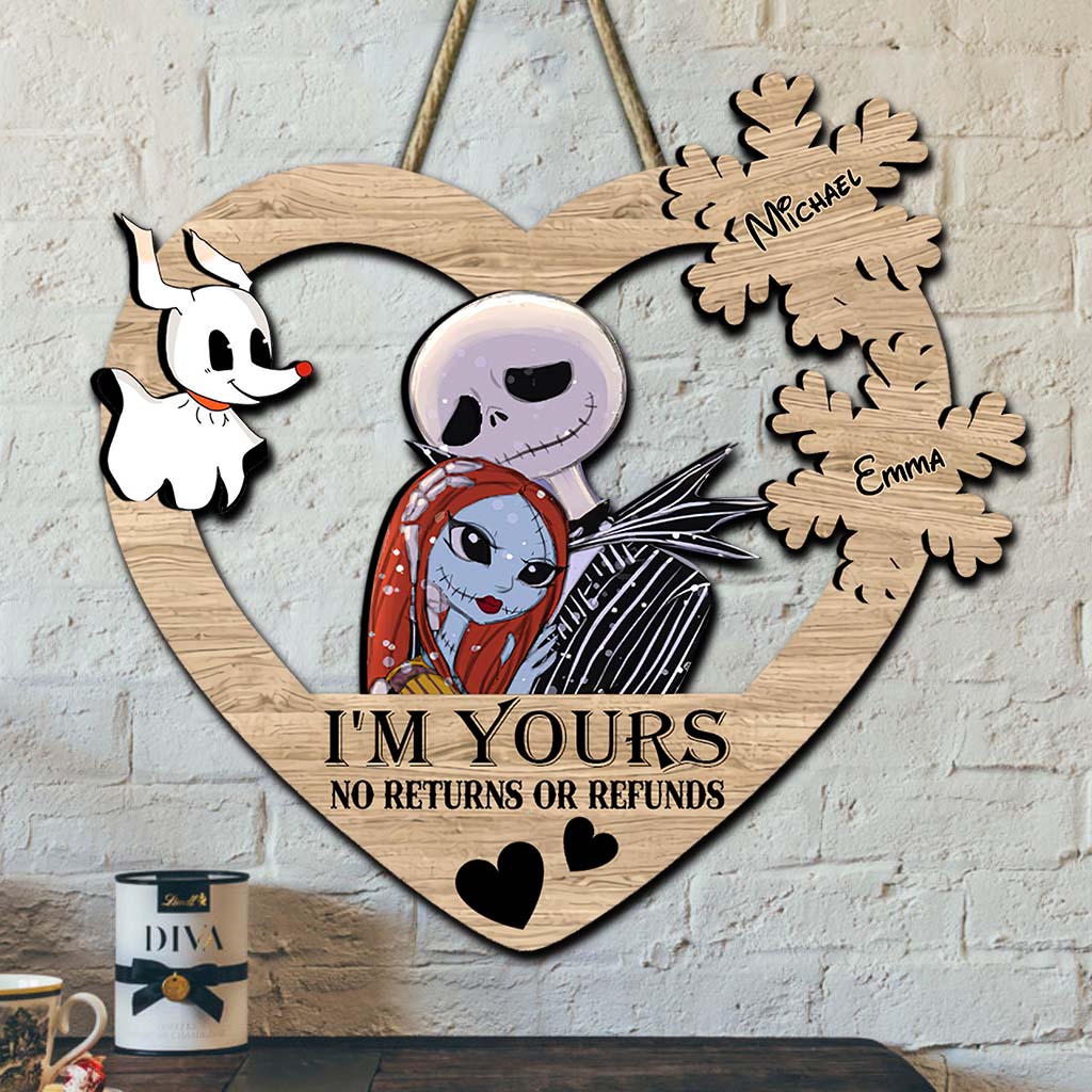 Personalized Nightmare Before Christmas Wood Sign Gift for Couples Wood Sign GradoCreations