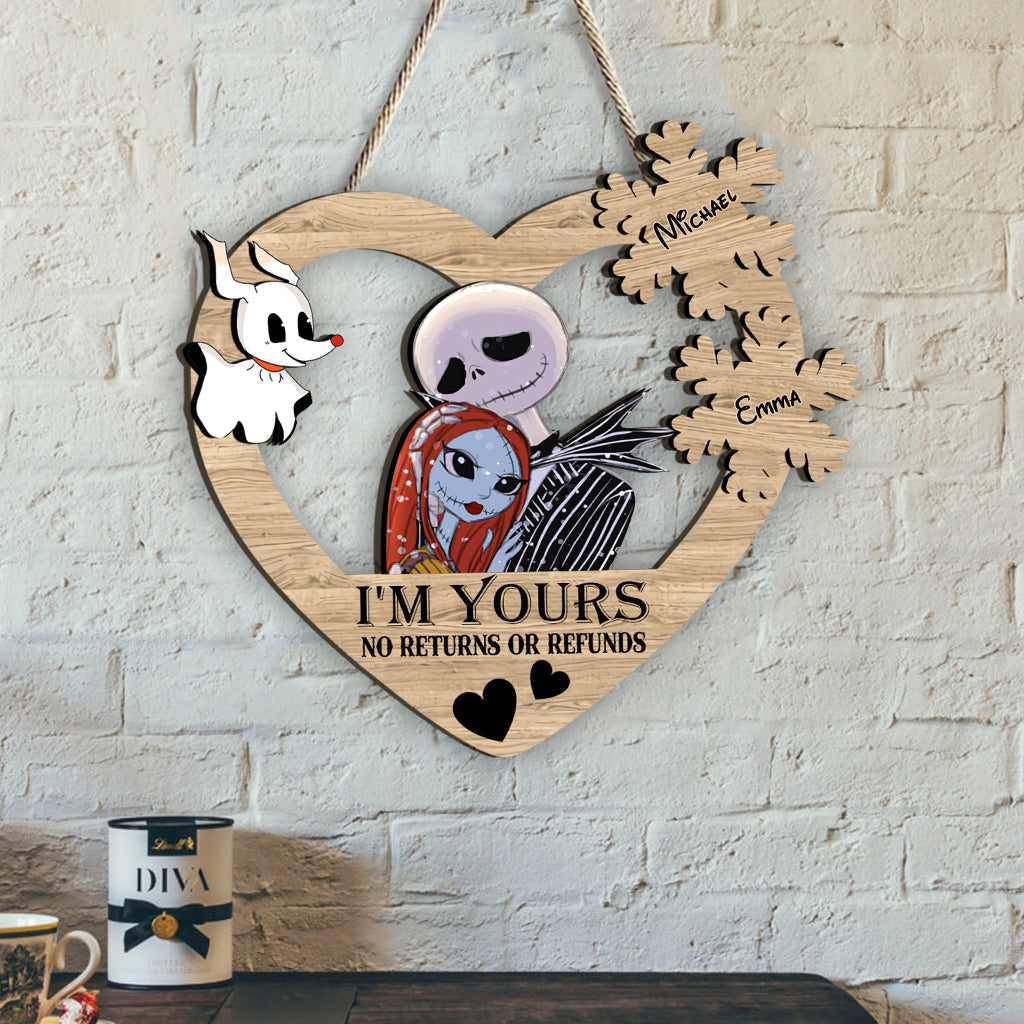 Personalized Nightmare Before Christmas Wood Sign Gift for Couples Wood Sign GradoCreations