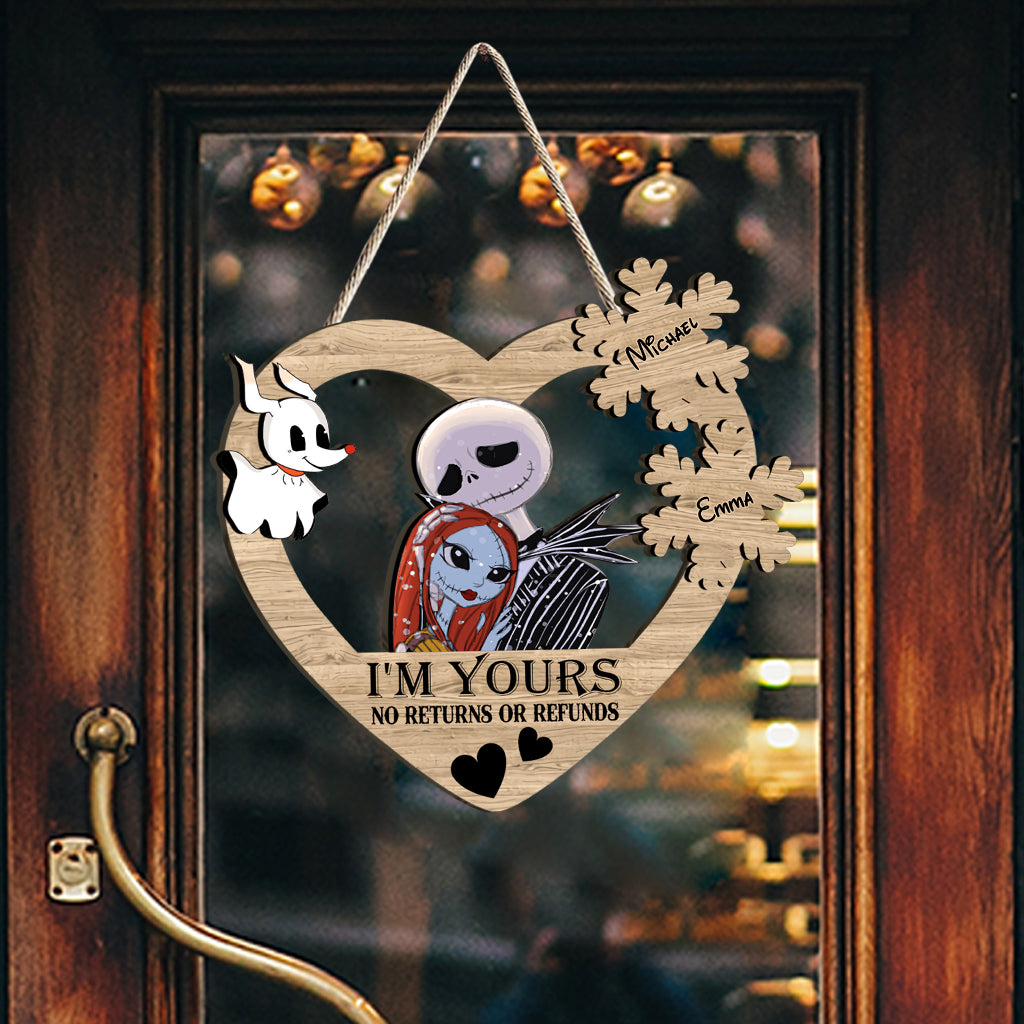 Personalized Nightmare Before Christmas Wood Sign Gift for Couples Wood Sign GradoCreations