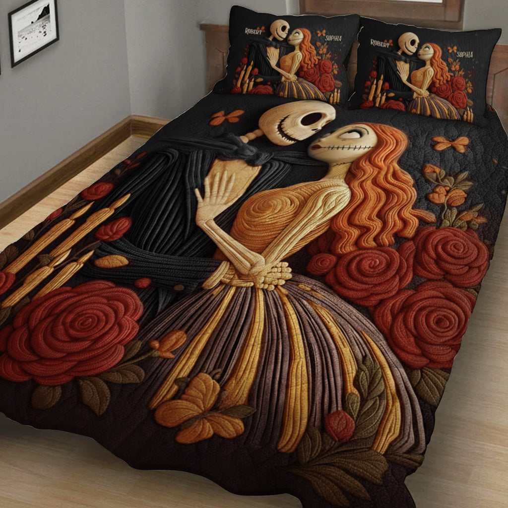 Personalized Nightmare Before Christmas Quilt Set for Couples Quilt Set GradoCreations