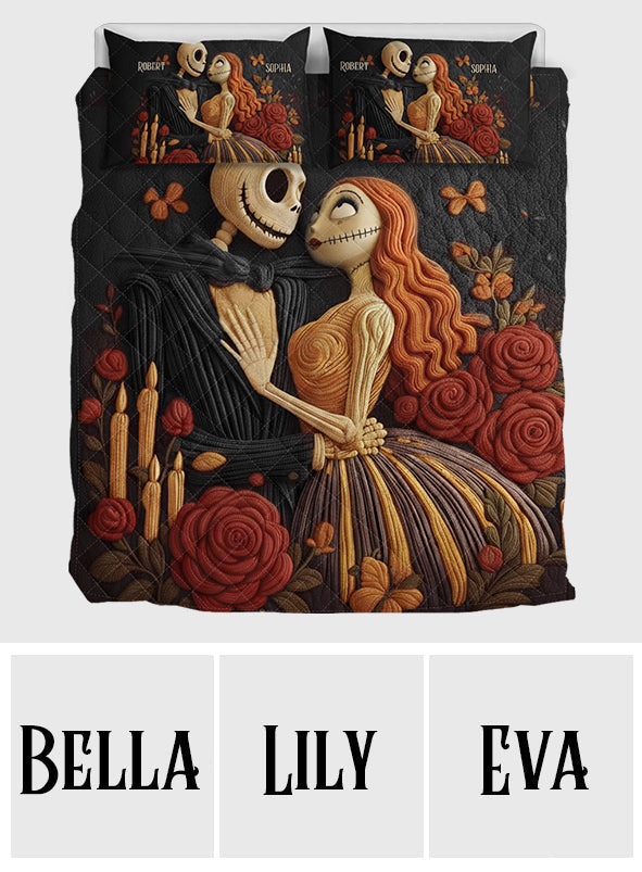 Personalized Nightmare Before Christmas Quilt Set for Couples Quilt Set GradoCreations