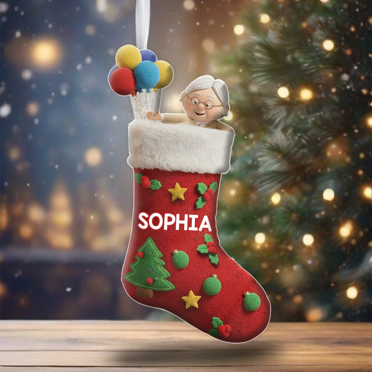 Personalized Couple Christmas Stockings Custom Names Holiday Decor Shaped Christmas Stocking GradoCreations