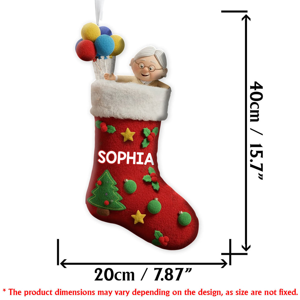 Personalized Couple Christmas Stockings Custom Names Holiday Decor Shaped Christmas Stocking GradoCreations
