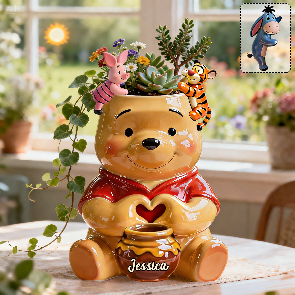 Personalized Honey Bear Acrylic Pot & Stake Gift for Mom Acrylic Pot & Stake GradoCreations
