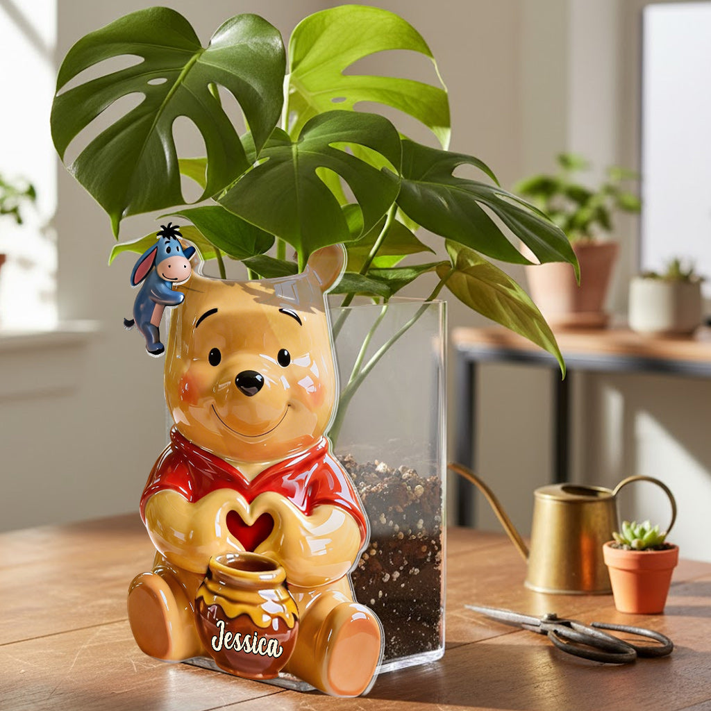 Personalized Honey Bear Acrylic Pot & Stake Gift for Mom Acrylic Pot & Stake GradoCreations