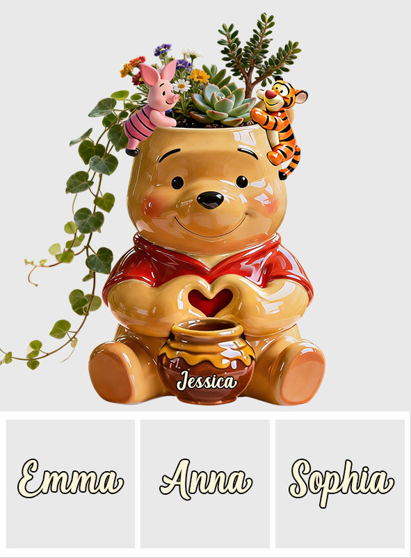 Personalized Honey Bear Acrylic Pot & Stake Gift for Mom Acrylic Pot & Stake GradoCreations