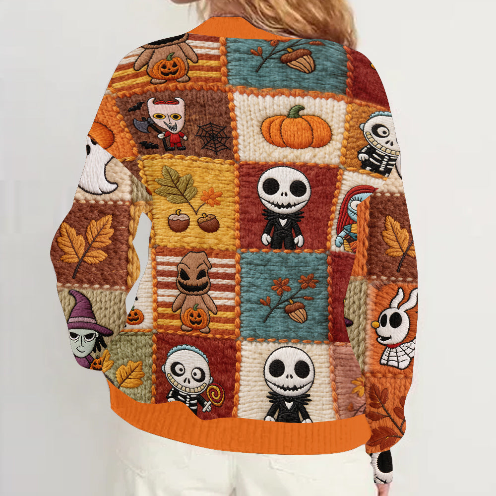 Personalized Nightmare Cardigan Sweater for Halloween | Custom Name Gift Cardigan Sweater GradoCreations