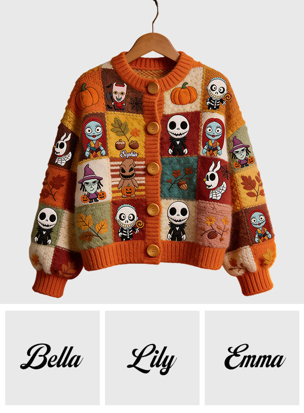 Personalized Nightmare Cardigan Sweater for Halloween | Custom Name Gift Cardigan Sweater GradoCreations