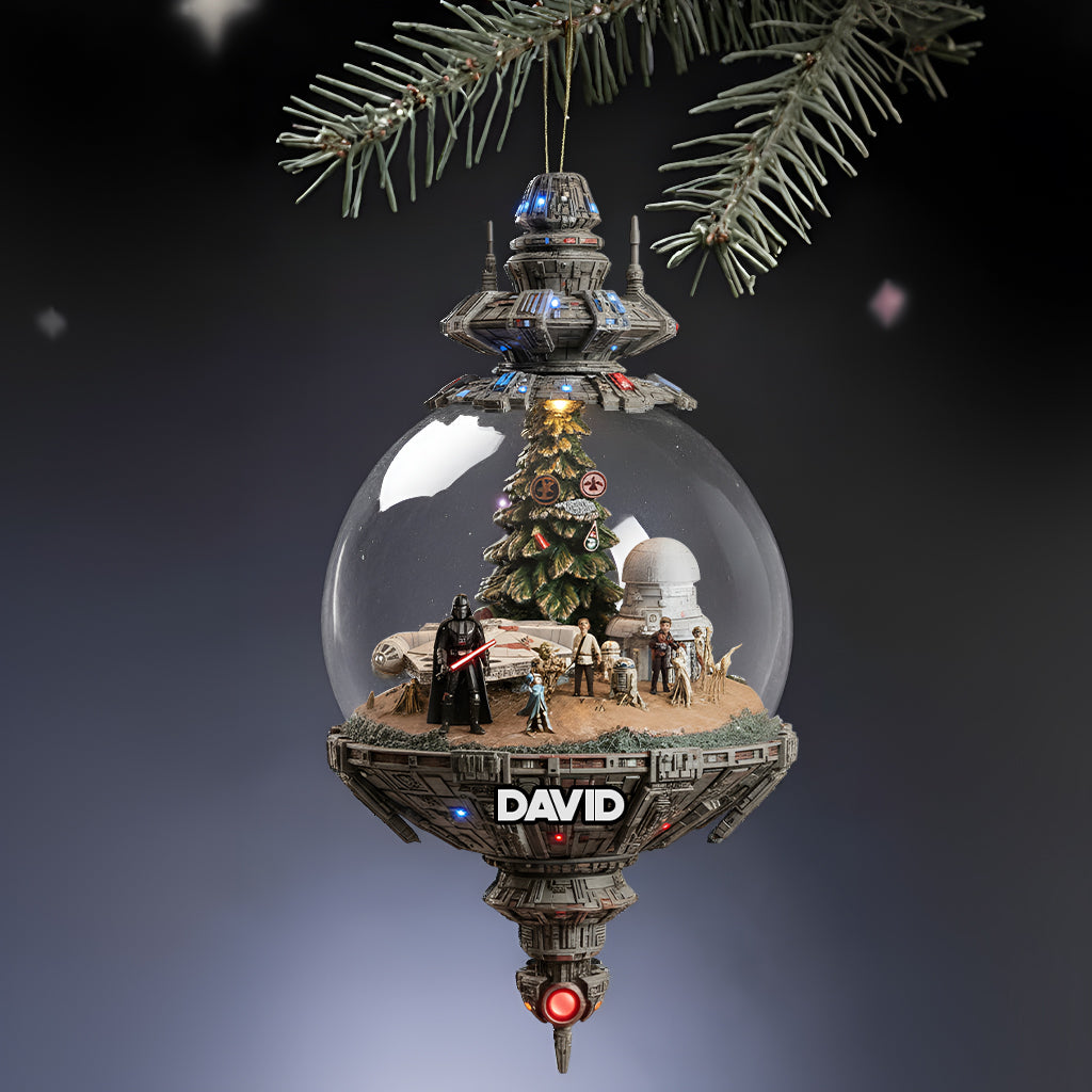 Personalized Outer Space Christmas Ornament Custom Name Gift One-sided Ornament GradoCreations