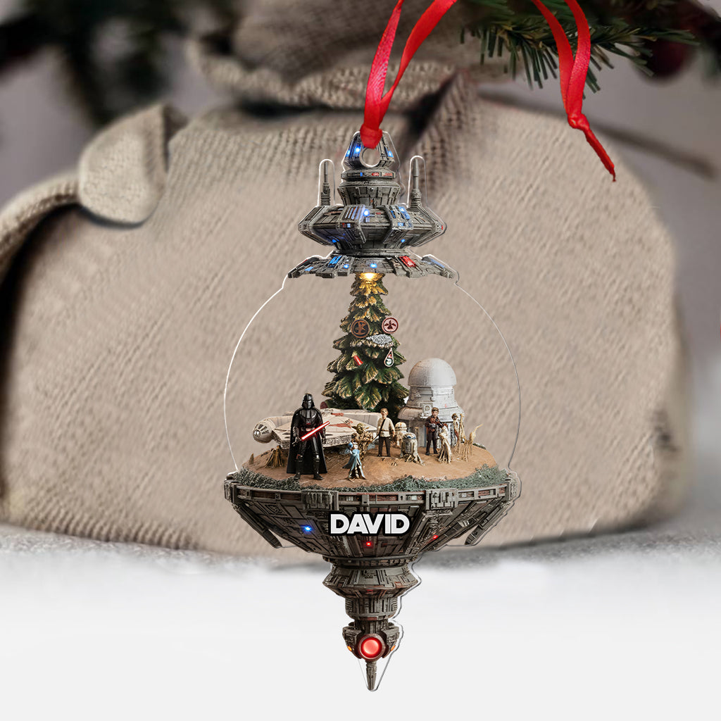 Personalized Outer Space Christmas Ornament Custom Name Gift One-sided Ornament GradoCreations