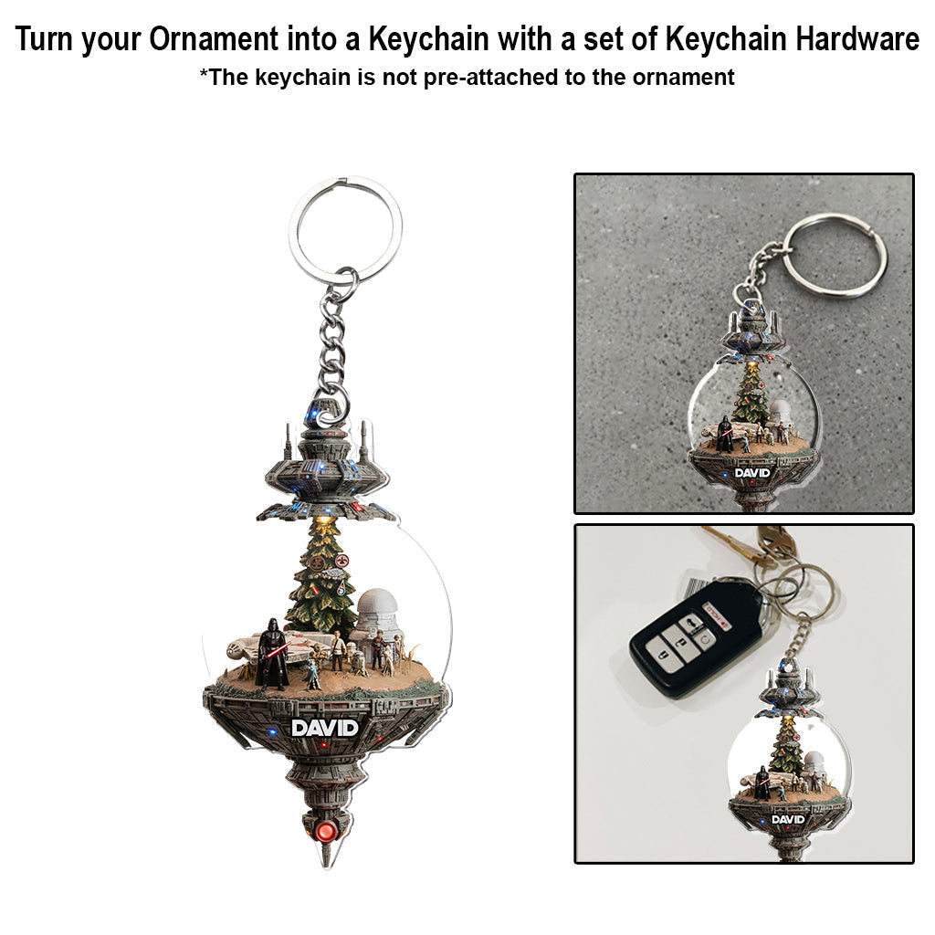 Personalized Outer Space Christmas Ornament Custom Name Gift One-sided Ornament GradoCreations