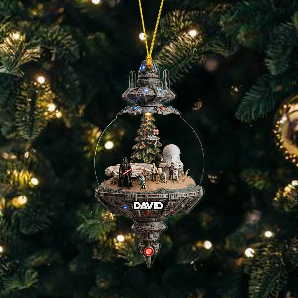 Personalized Outer Space Christmas Ornament Custom Name Gift One-sided Ornament GradoCreations