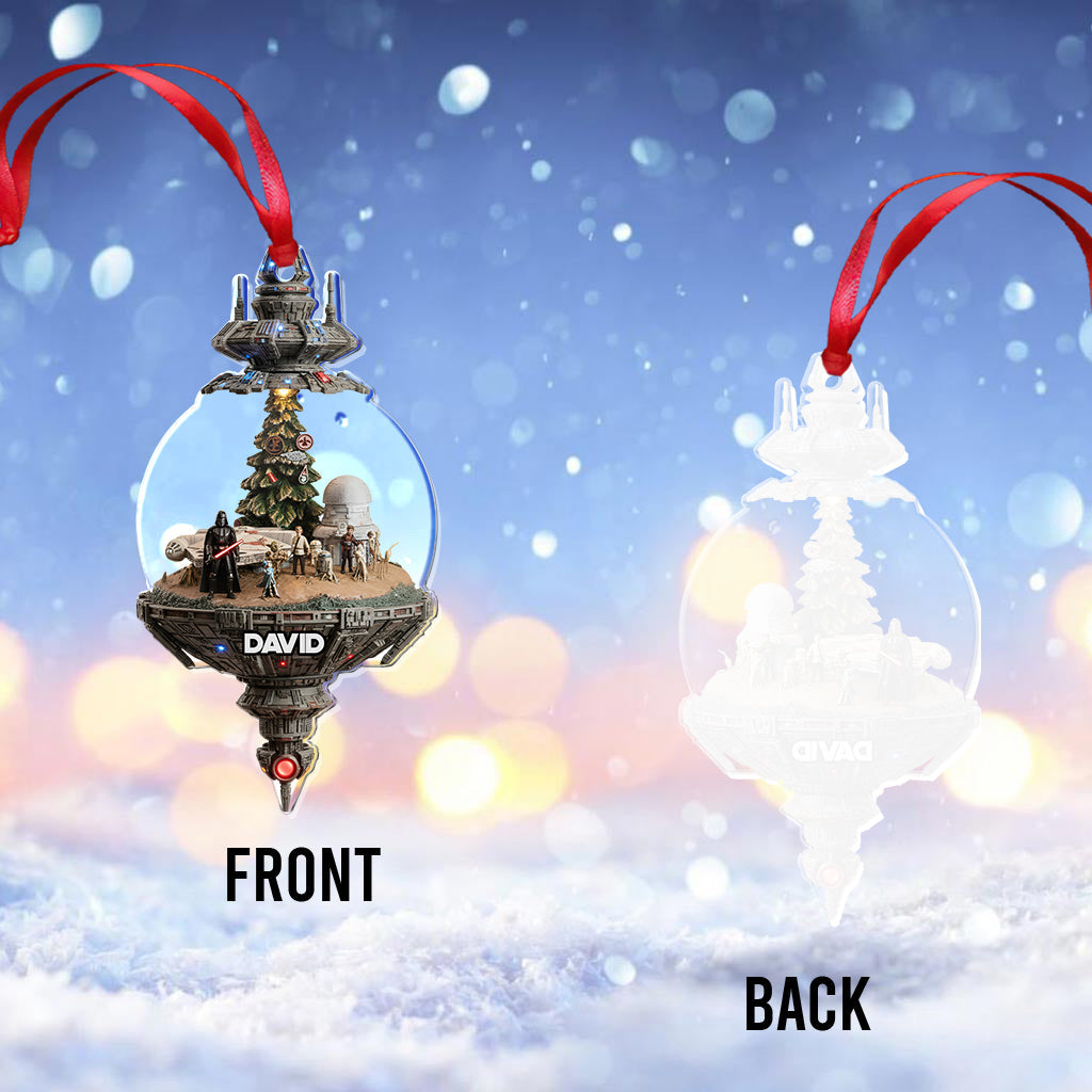Personalized Outer Space Christmas Ornament Custom Name Gift One-sided Ornament GradoCreations