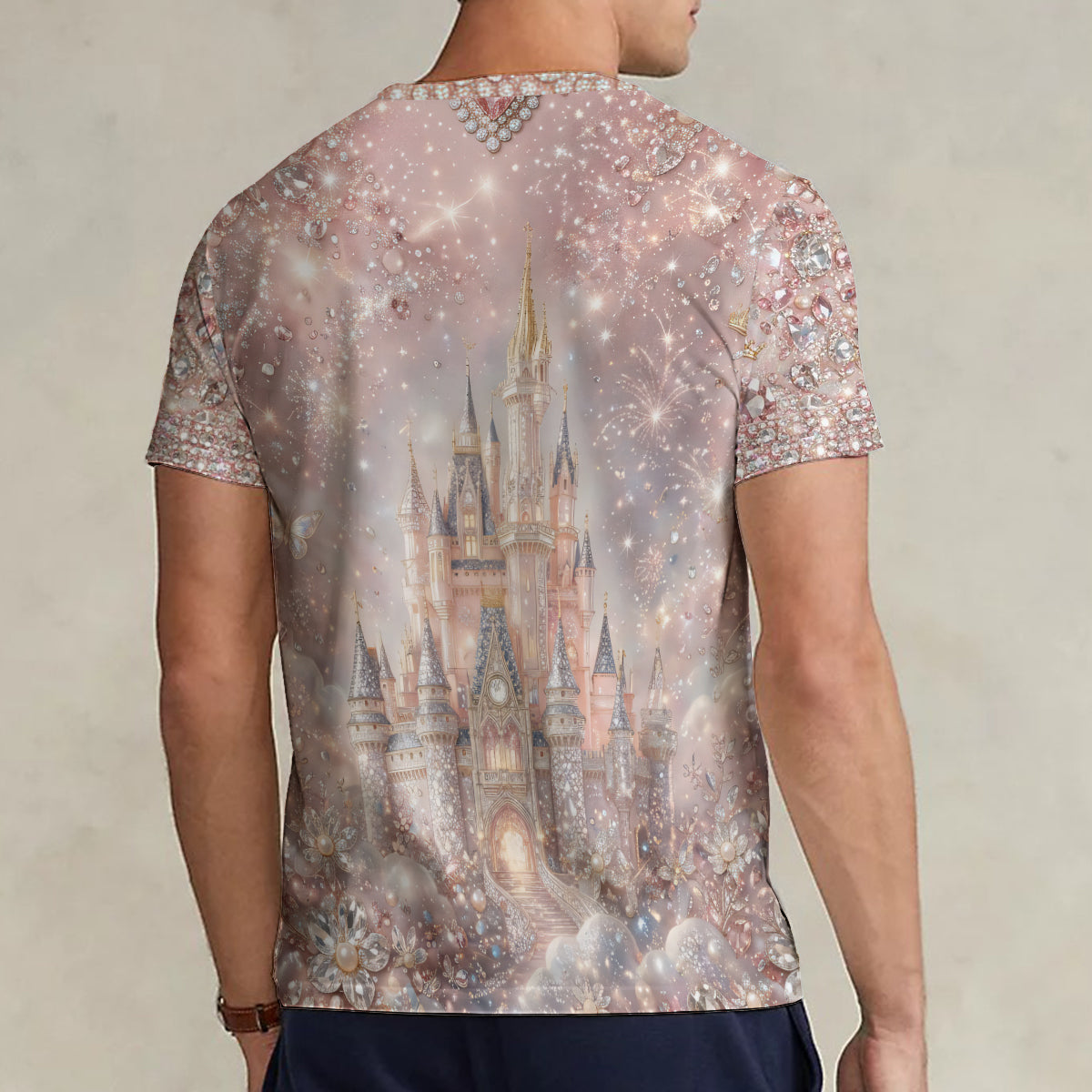Personalized Magic Castle V-Neck T-Shirt Custom Name Gift Fully Printed V-Neck T-Shirt GradoCreations