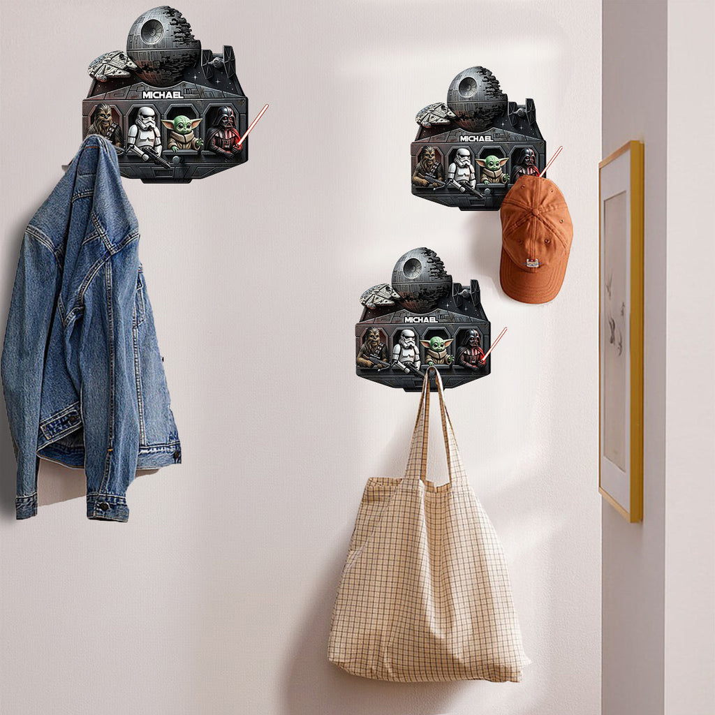Personalized Star Wars Shaped Hanging Organizer with Hooks Shaped Hanging Organizer GradoCreations