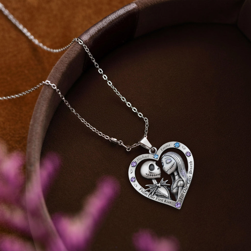 Personalized Nightmare Shaped Metal Pendant Necklace for Couples Shaped Metal Pendant Necklace GradoCreations
