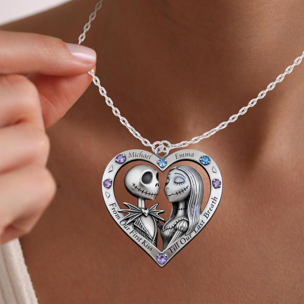 Personalized Nightmare Shaped Metal Pendant Necklace for Couples Shaped Metal Pendant Necklace GradoCreations