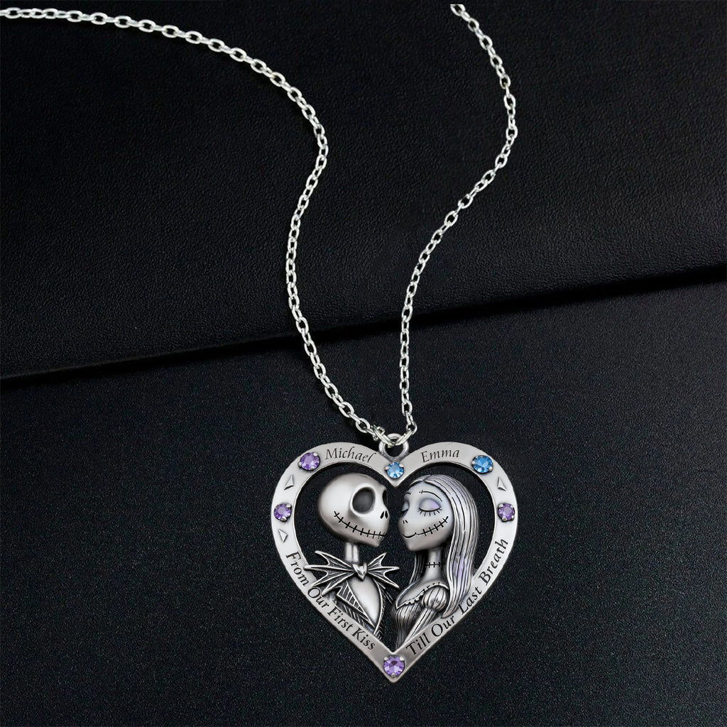 Personalized Nightmare Shaped Metal Pendant Necklace for Couples Shaped Metal Pendant Necklace GradoCreations