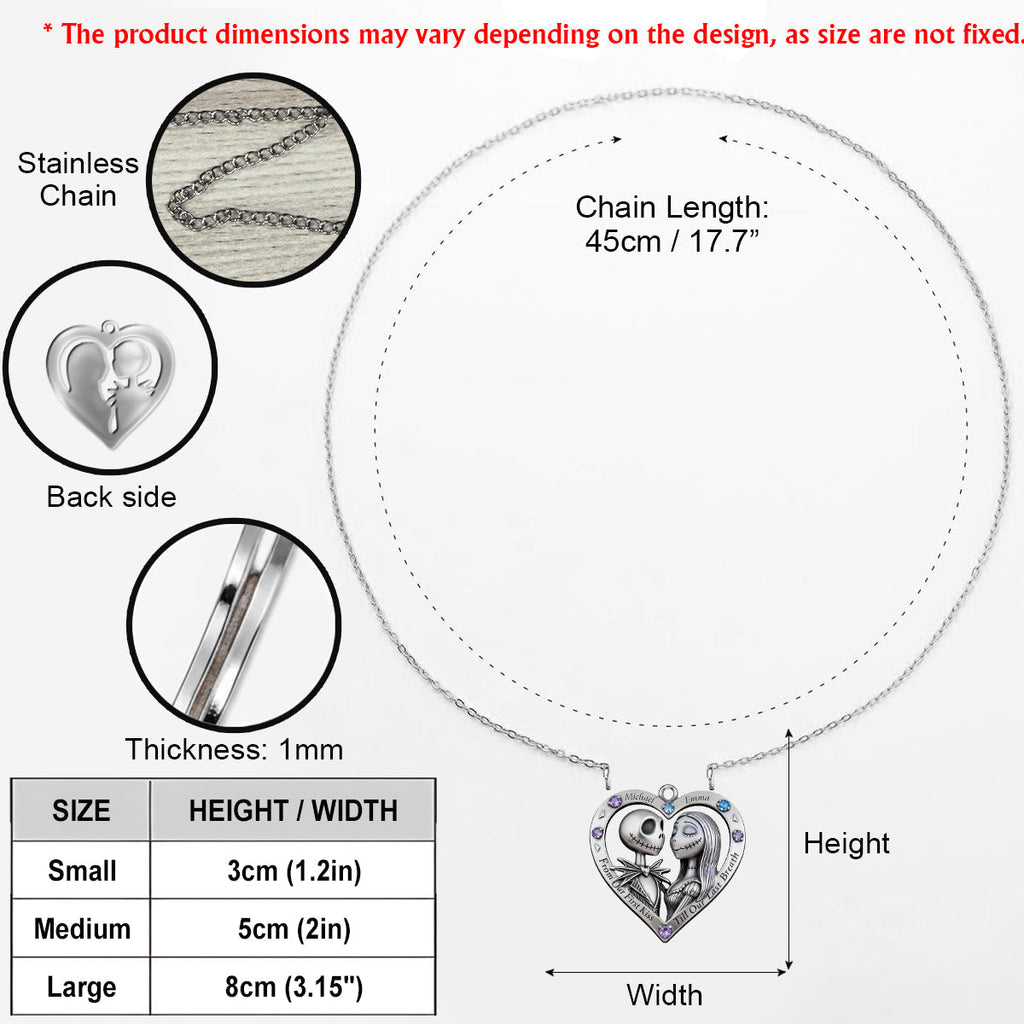 Personalized Nightmare Shaped Metal Pendant Necklace for Couples Shaped Metal Pendant Necklace GradoCreations