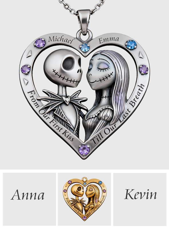 Personalized Nightmare Shaped Metal Pendant Necklace for Couples Shaped Metal Pendant Necklace GradoCreations