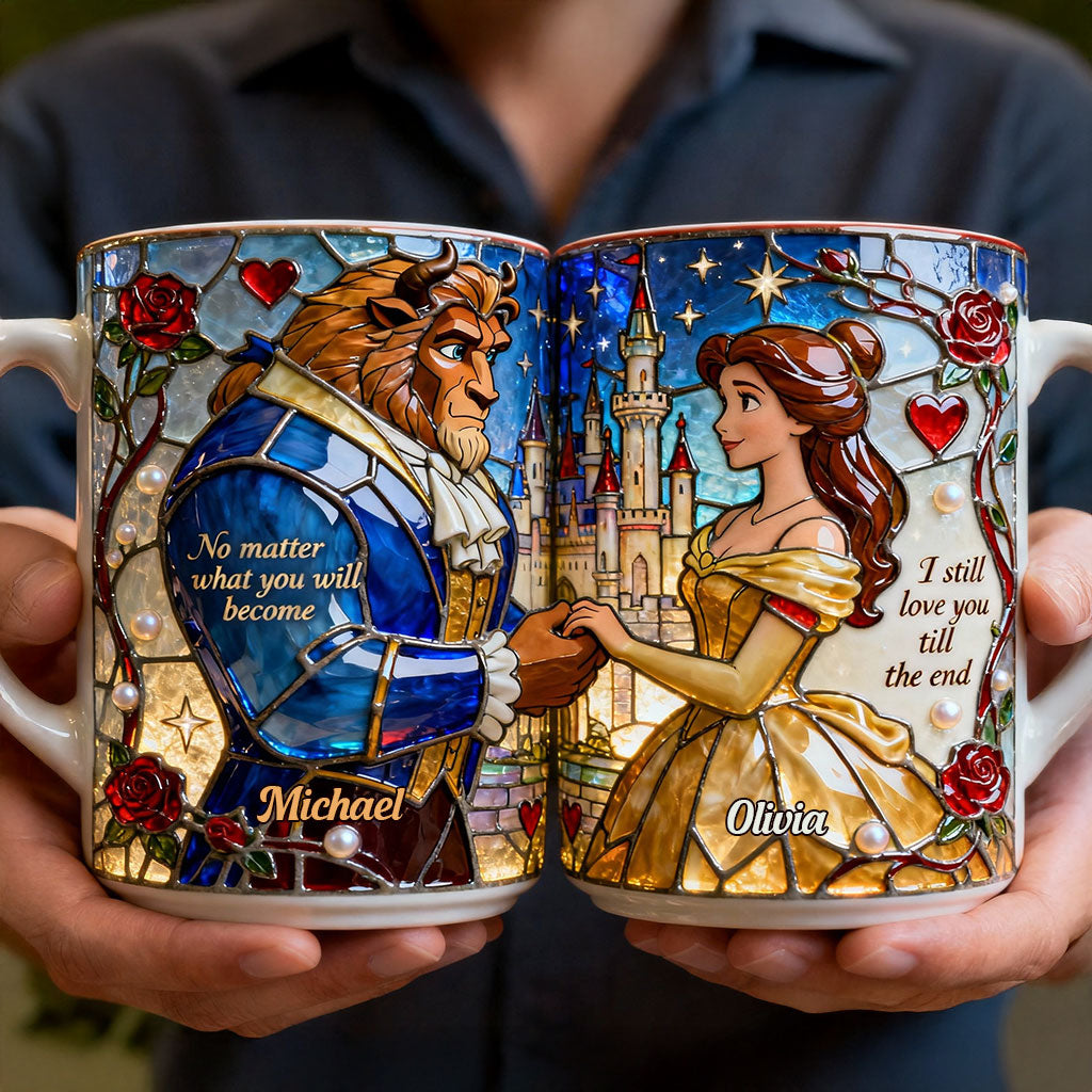 Personalized Beauty and the Beast Accent Mug Custom Name Gift for Couples Accent Mug GradoCreations